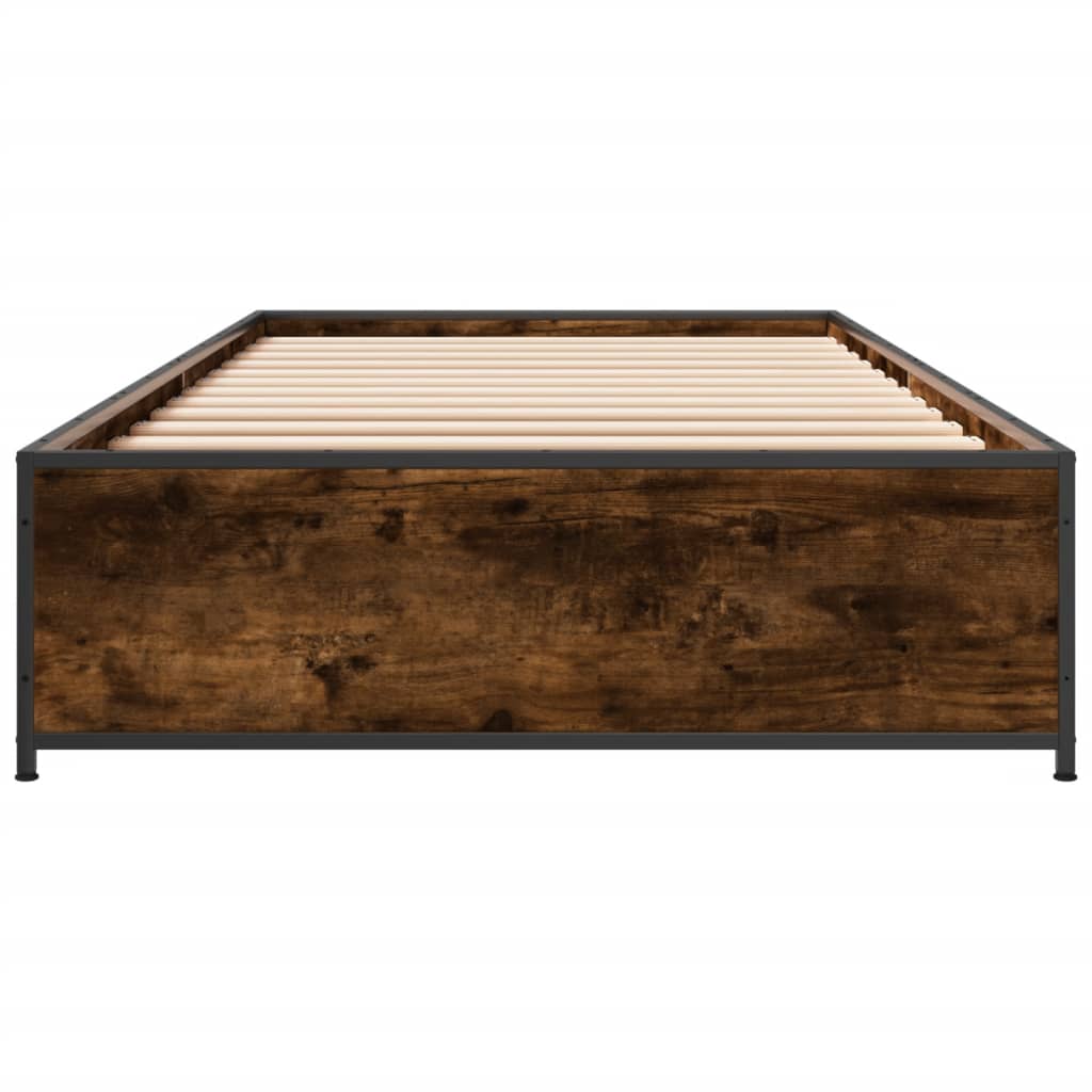 Bed Frame without Mattress Smoked Oak 100x200 cm