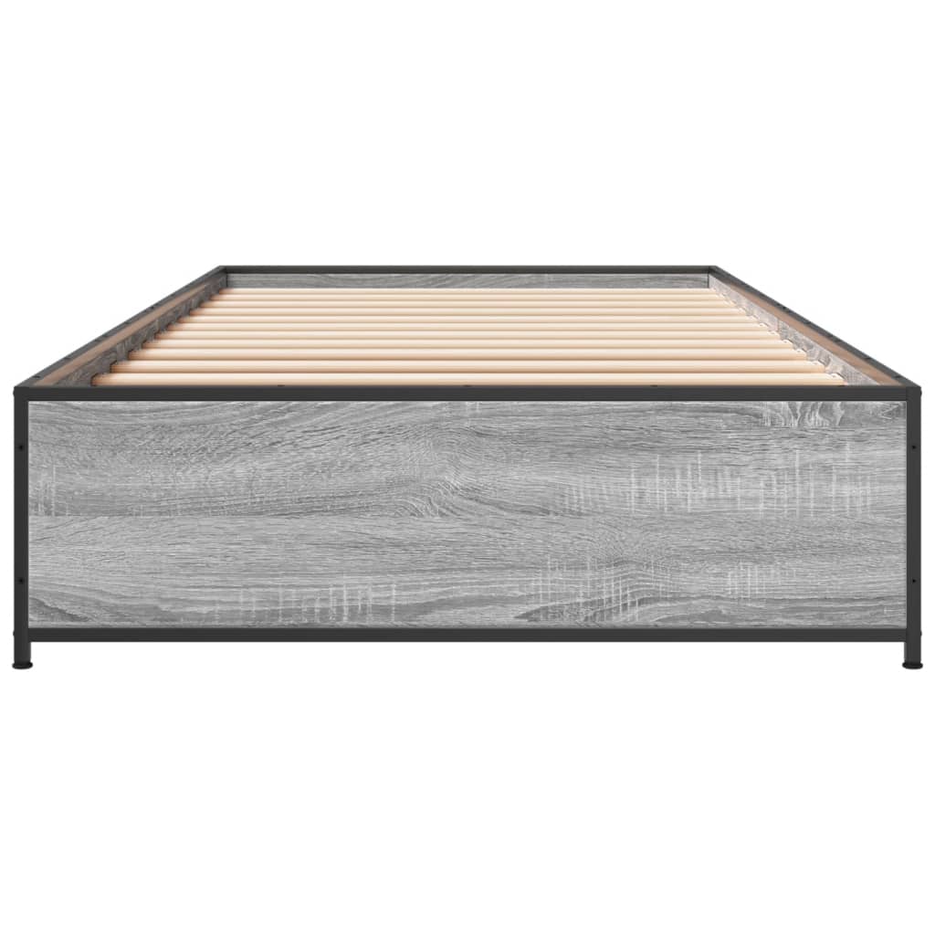 Bed Frame without Mattress Grey Sonoma 100x200 cm
