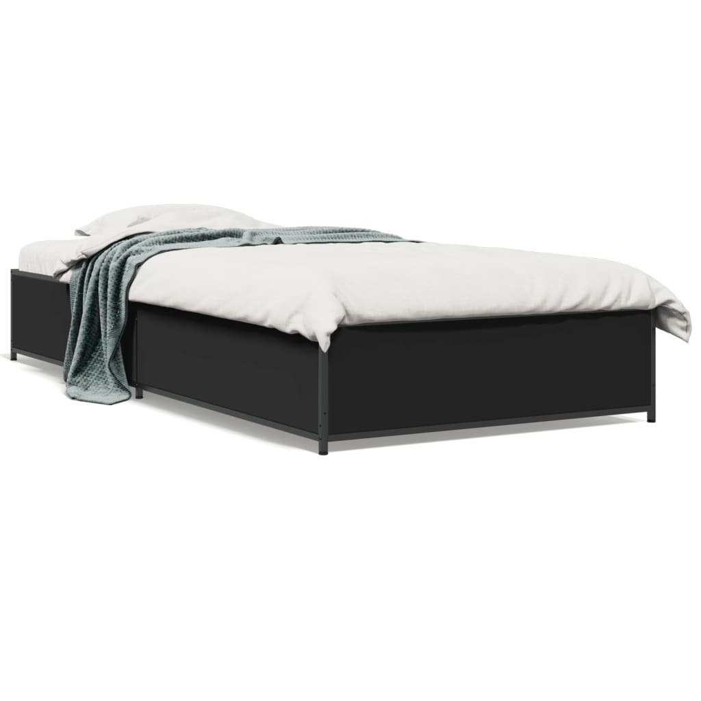Bed Frame without Mattress Black 90x200 cm
