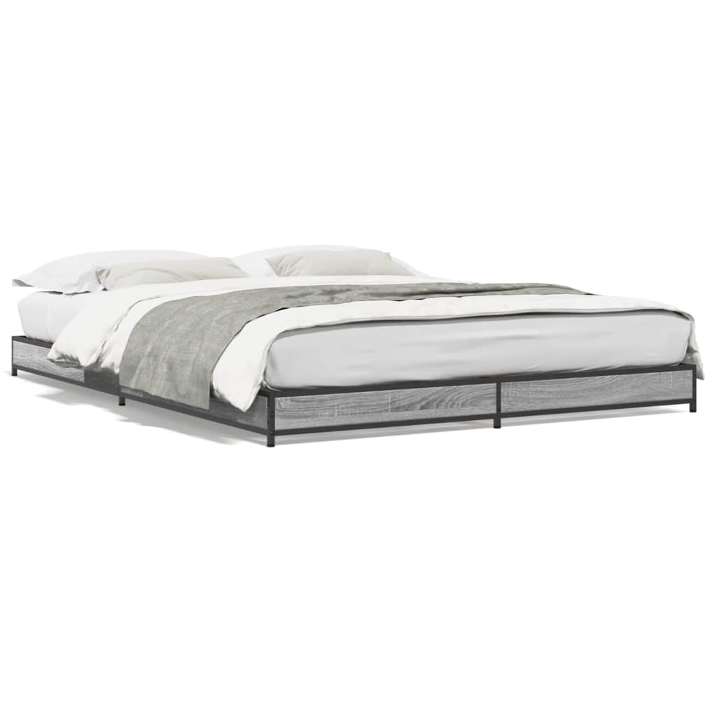 Bed Frame without Mattress Grey Sonoma 120x200 cm