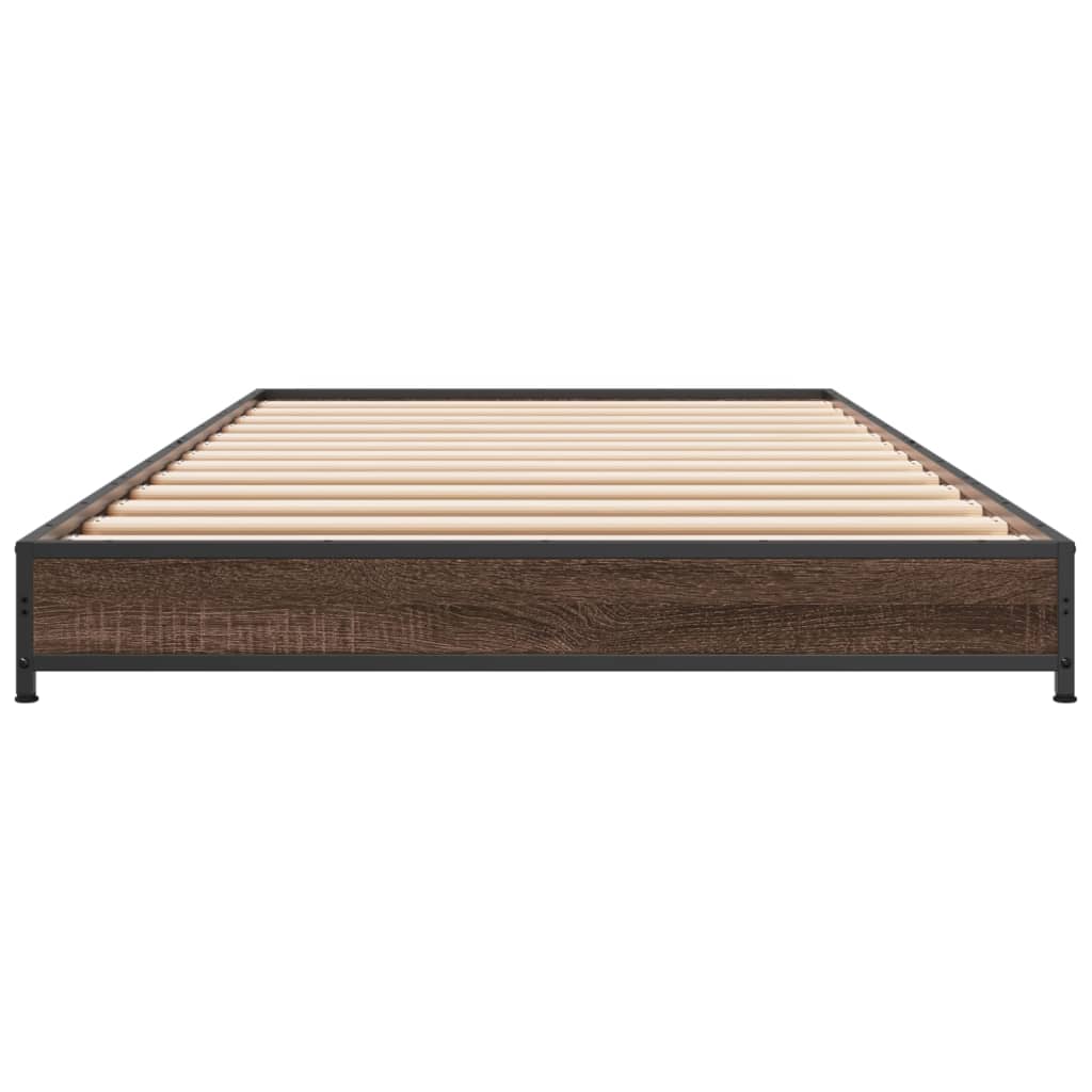Bed Frame without Mattress Brown Oak 75x190 cm Small Single