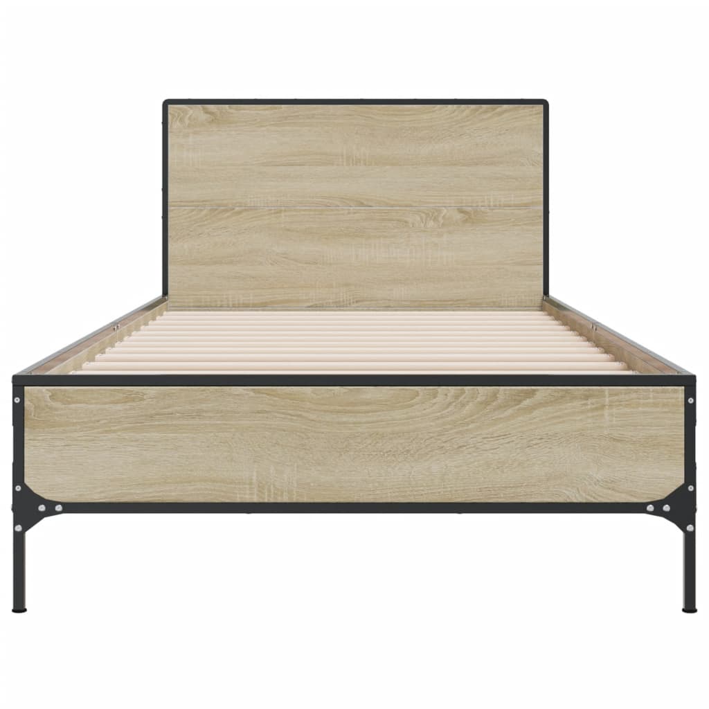 Bed Frame without Mattress Sonoma Oak 100x200 cm