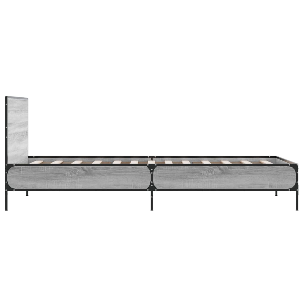 Bed Frame without Mattress Grey Sonoma 100x200 cm