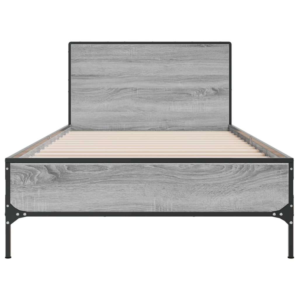 Bed Frame without Mattress Grey Sonoma 75x190 cm Small Single