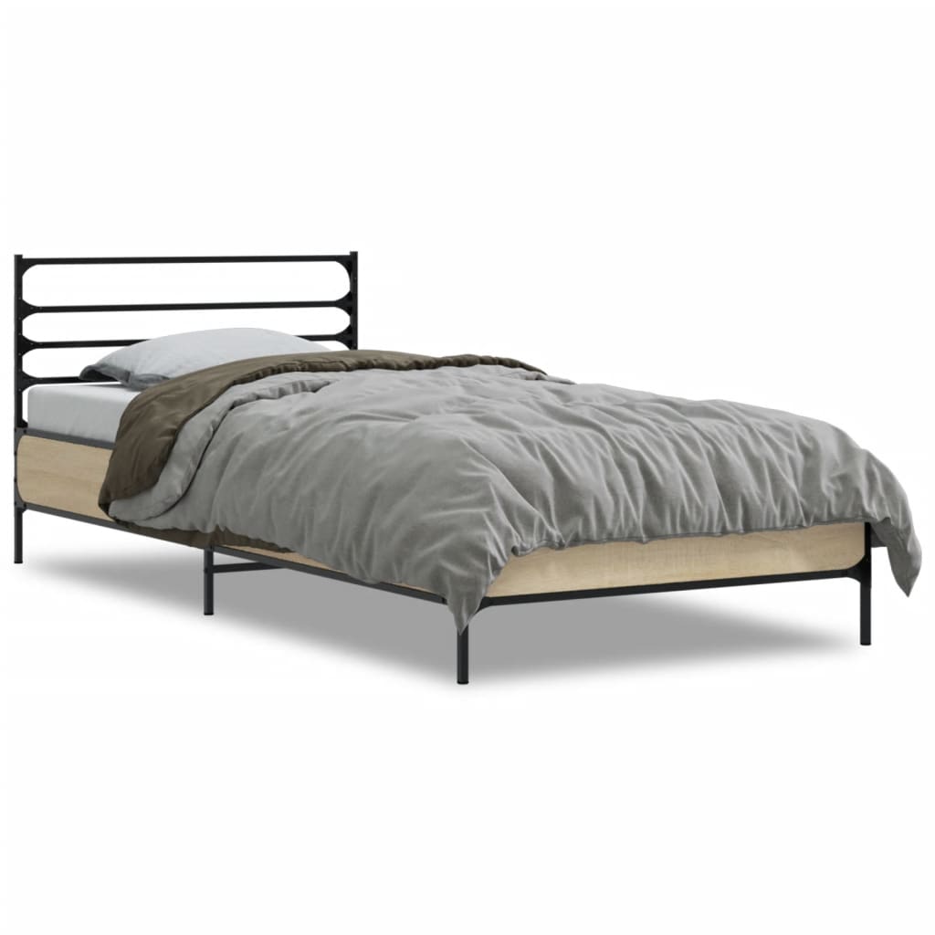 Bed Frame without Mattress Sonoma Oak 100x200 cm