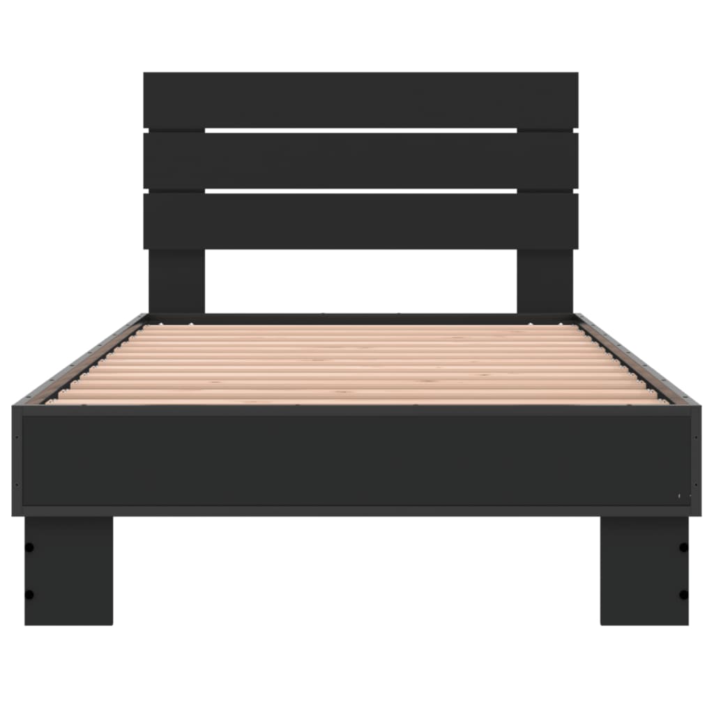 Bed Frame without Mattress Black 75x190 cm Small Single