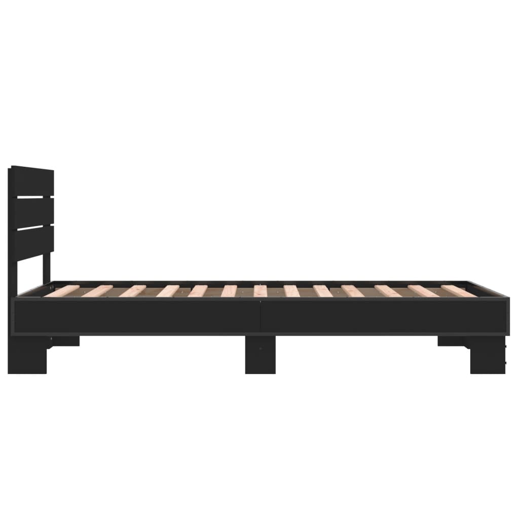 Bed Frame without Mattress Black 75x190 cm Small Single