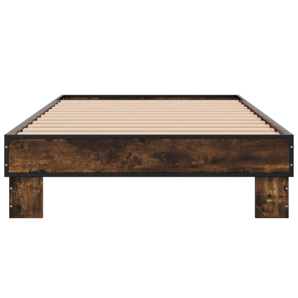 Bed Frame without Mattress Smoked Oak 100x200 cm