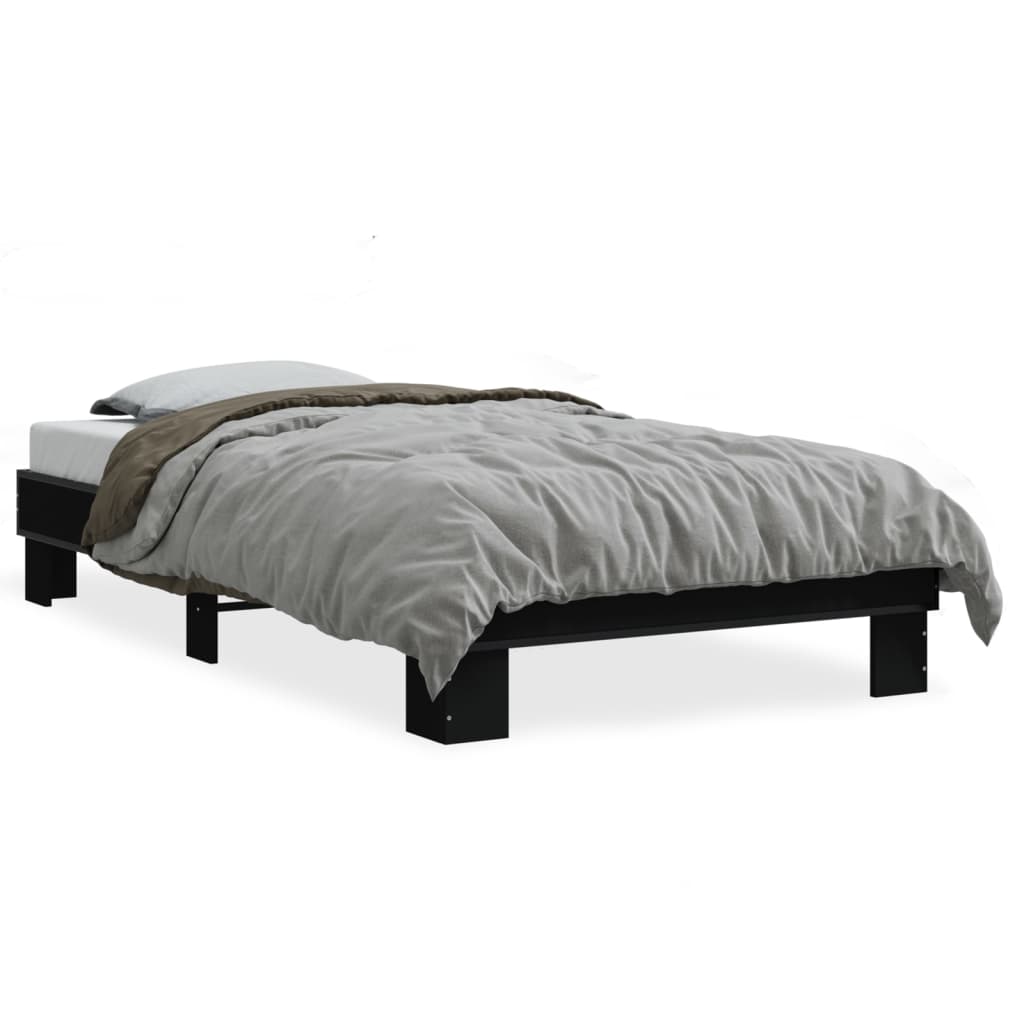 Bed Frame without Mattress Black 75x190 cm Small Single