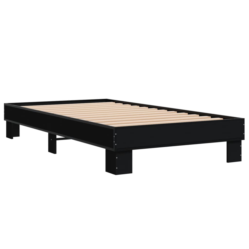 Bed Frame without Mattress Black 75x190 cm Small Single