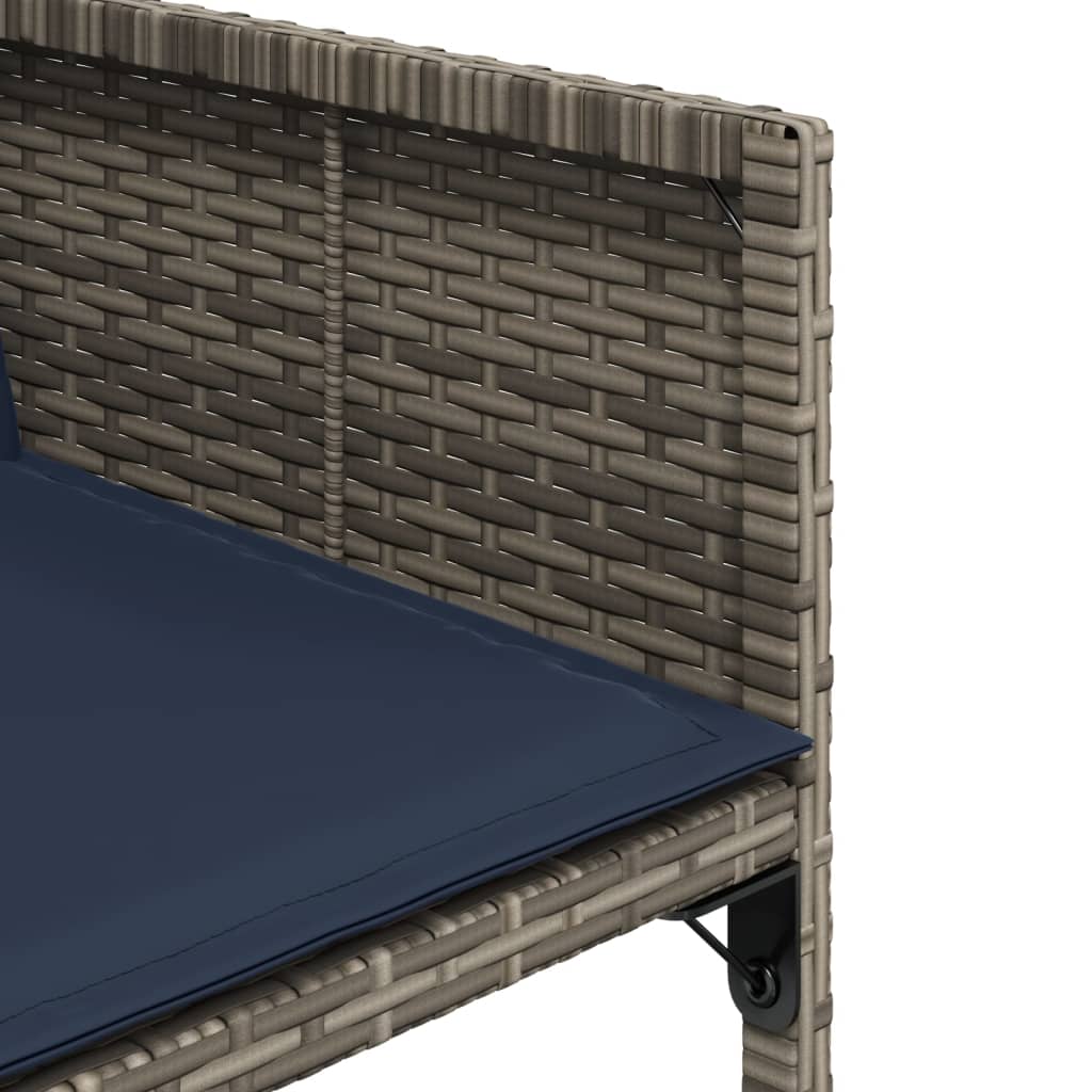 Garden Chairs with Cushions 4 pcs Grey Poly Rattan