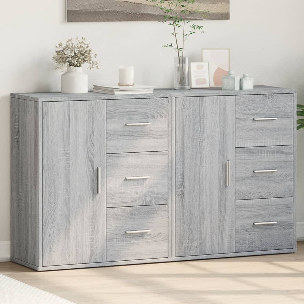 Sideboards 2 pcs Grey Sonoma 60x31x70 cm Engineered Wood
