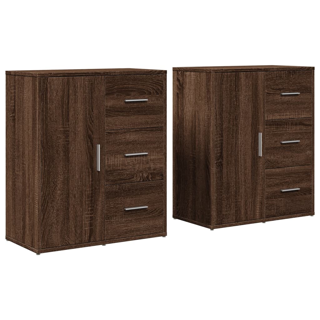 Sideboards 2 pcs Brown Oak 60x31x70 cm Engineered Wood