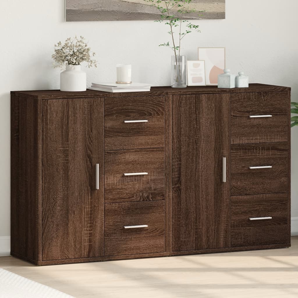 Sideboards 2 pcs Brown Oak 60x31x70 cm Engineered Wood