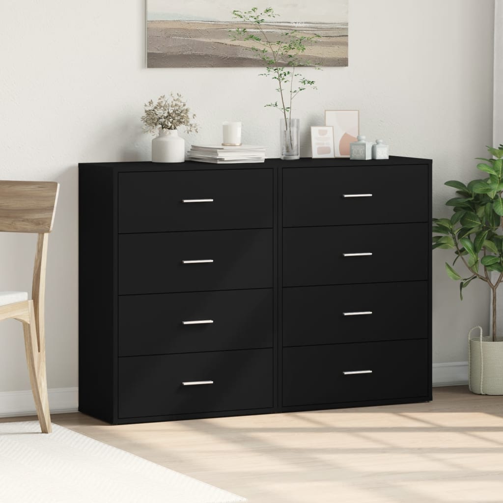 Sideboards 2 pcs Black 60x31x84 cm Engineered Wood