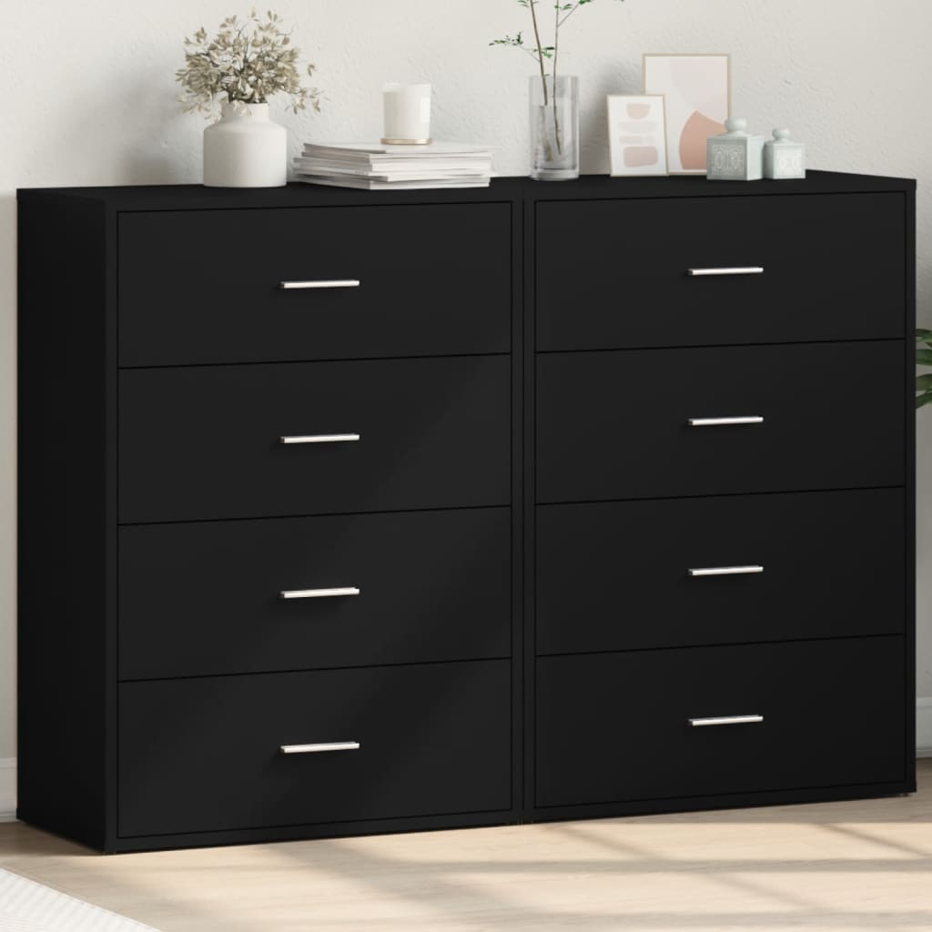 Sideboards 2 pcs Black 60x31x84 cm Engineered Wood