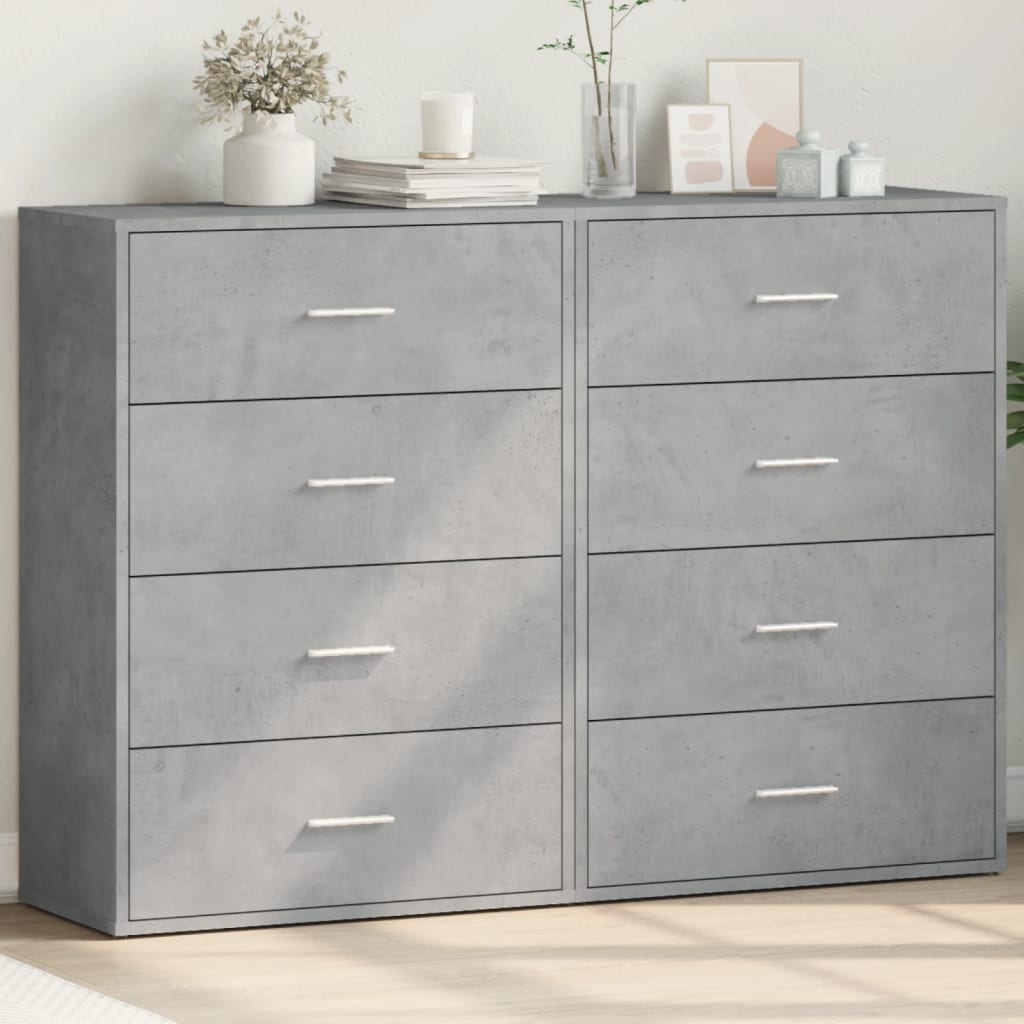 Sideboards 2 pcs Concrete Grey 60x31x84 cm Engineered Wood