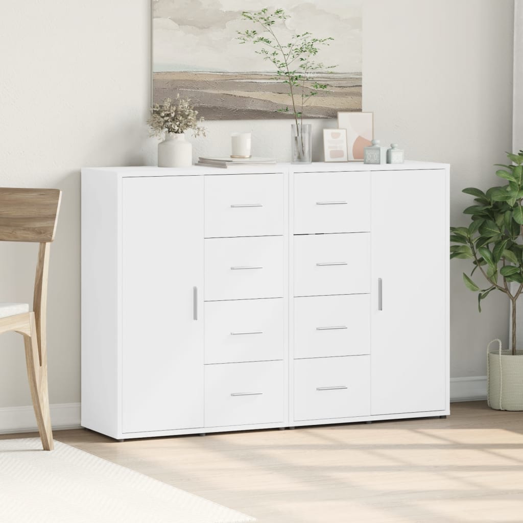 Sideboards 2 pcs White 60x31x84 cm Engineered Wood