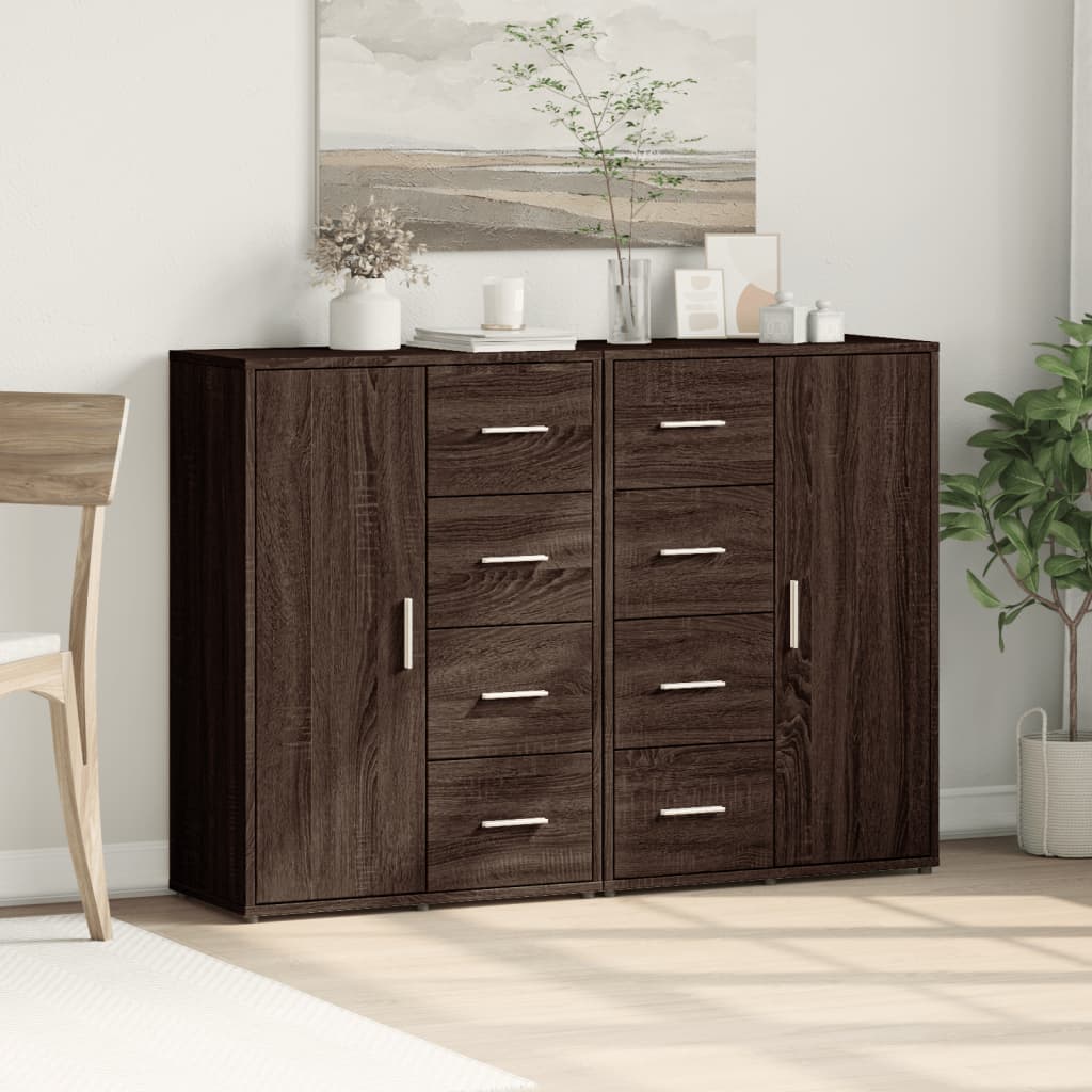 Sideboards 2 pcs Brown Oak 60x31x84 cm Engineered Wood