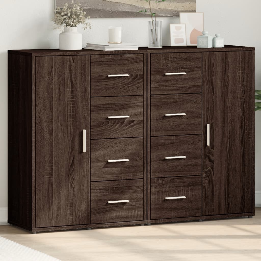 Sideboards 2 pcs Brown Oak 60x31x84 cm Engineered Wood