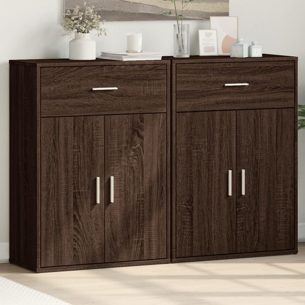 Sideboards 2 pcs Brown Oak 60x30x84 cm Engineered Wood