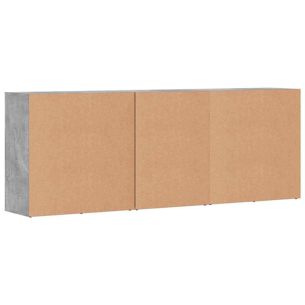 Sideboards 3 pcs Concrete Grey Engineered Wood