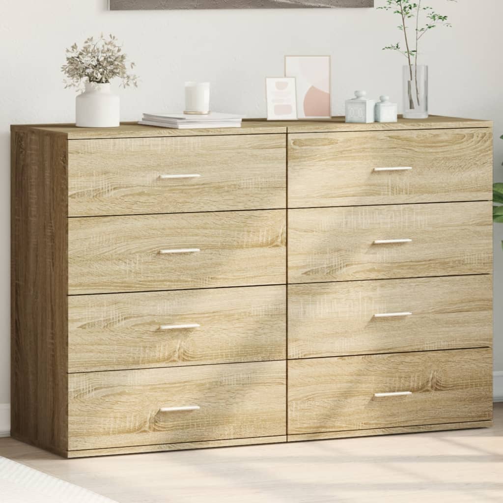 Sideboards 2 pcs Sonoma Oak 60x39x80 cm Engineered Wood
