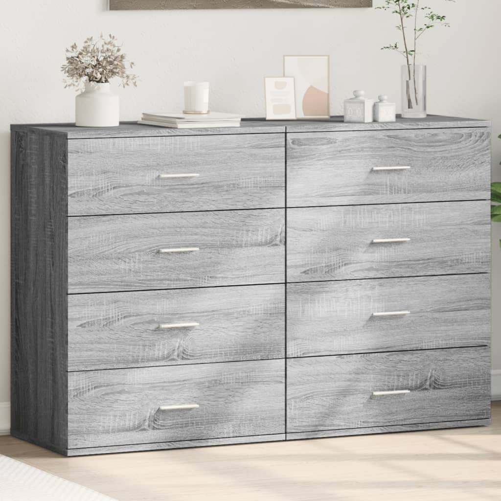 Sideboards 2 pcs Grey Sonoma 60x39x80 cm Engineered Wood