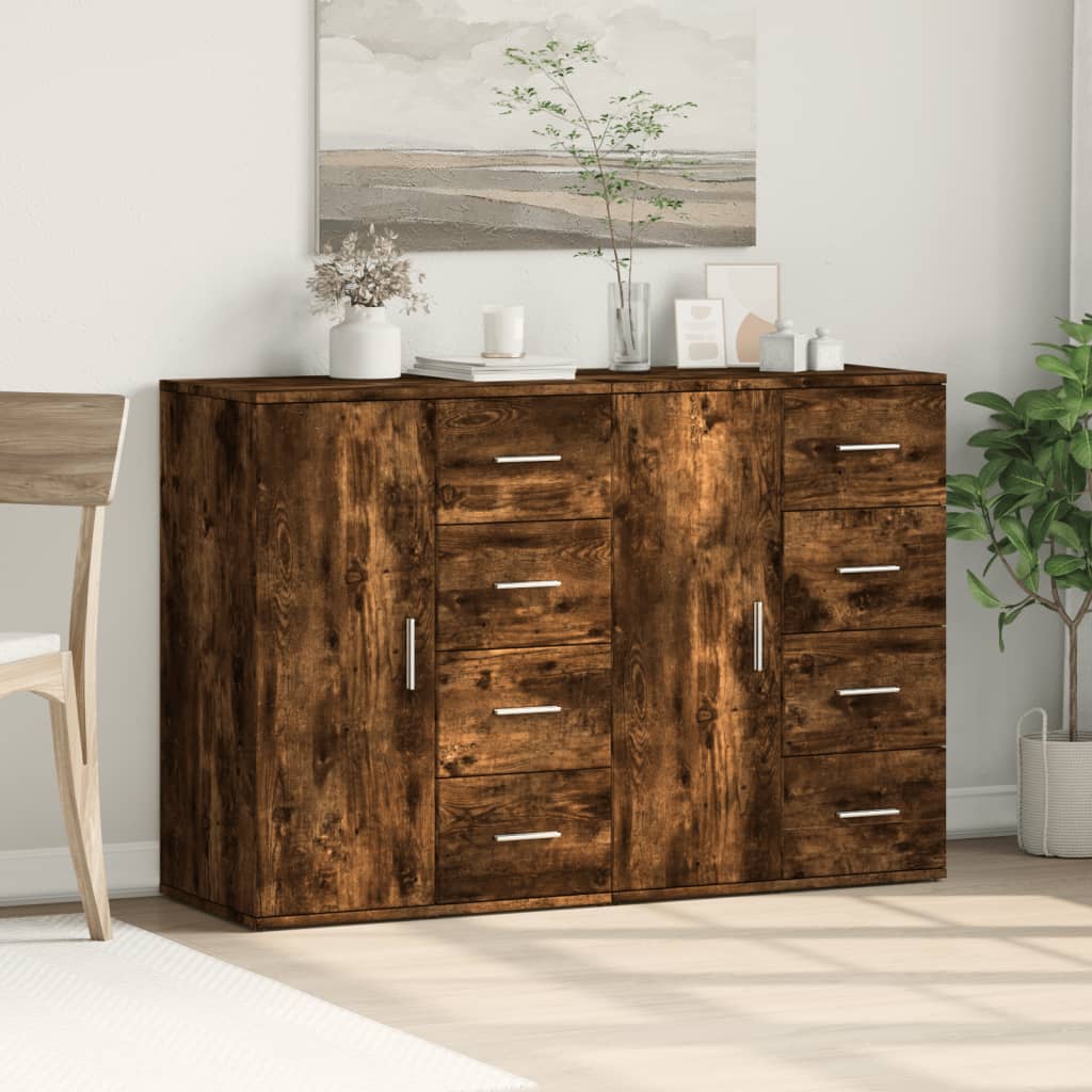 Sideboards 2 pcs Smoked Oak 59x39x80 cm Engineered Wood