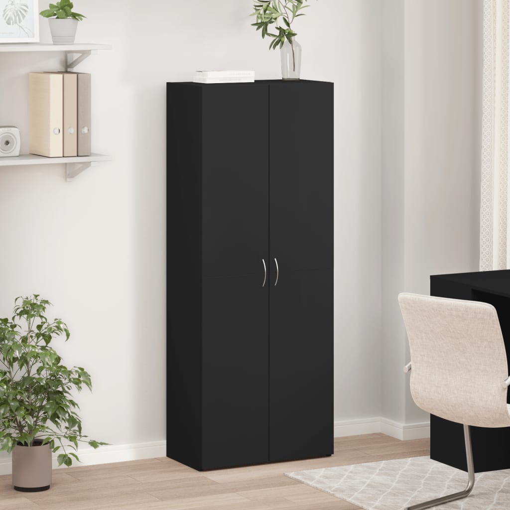 File Cabinet Black 60x32x153 cm Engineered Wood