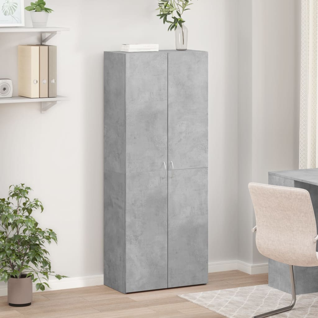 File Cabinet Concrete Grey 60x32x153 cm Engineered Wood