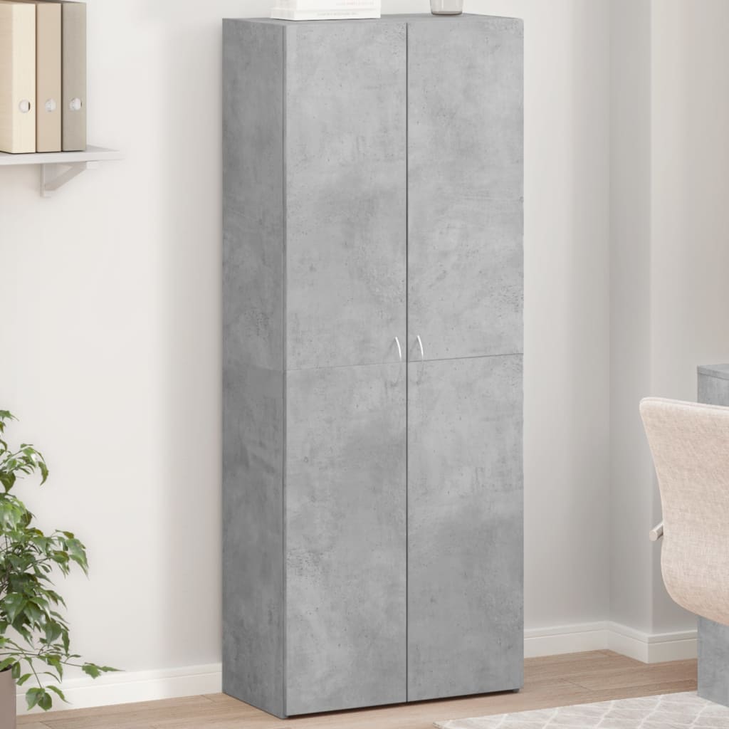 File Cabinet Concrete Grey 60x32x153 cm Engineered Wood