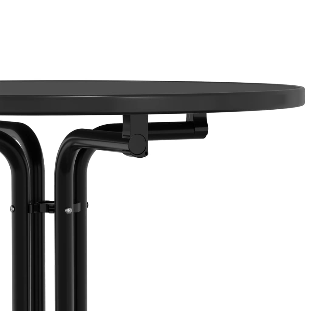 Dining Table Black Ø60x110 cm Engineered Wood and Steel