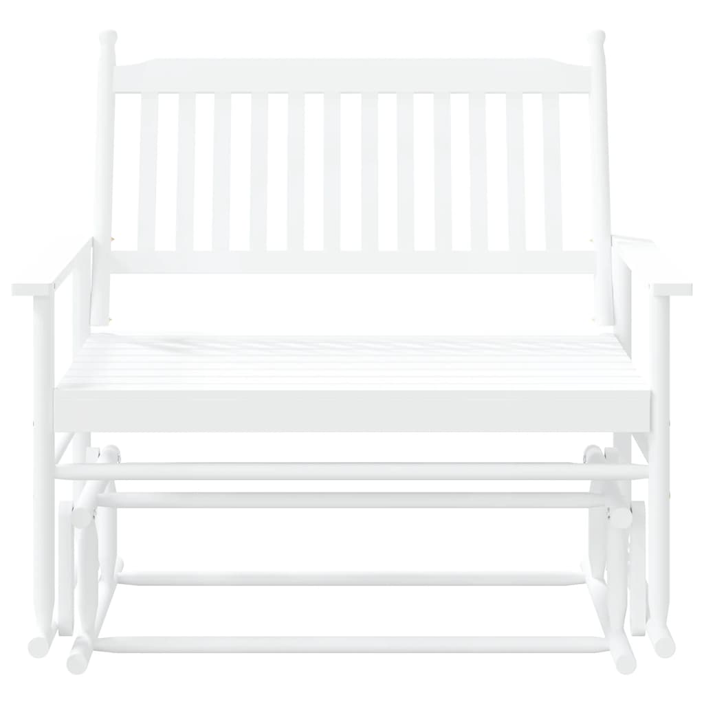 Glider Bench White 118x70x104.5 cm Solid Wood Poplar