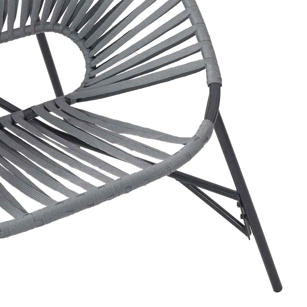 Garden Chair Set 3 pcs Black and Light Grey Poly Rattan