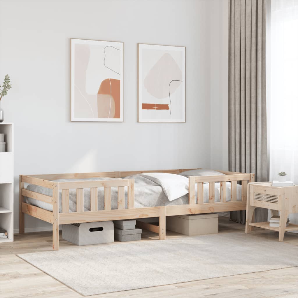 Bed Frame 90x190 cm Single Solid Wood Pine