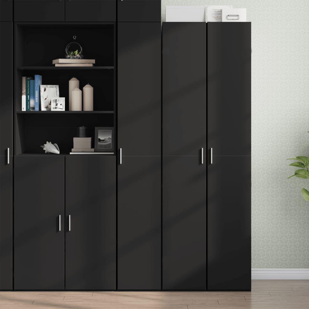 Highboard Black 30x42.5x185 cm Engineered Wood