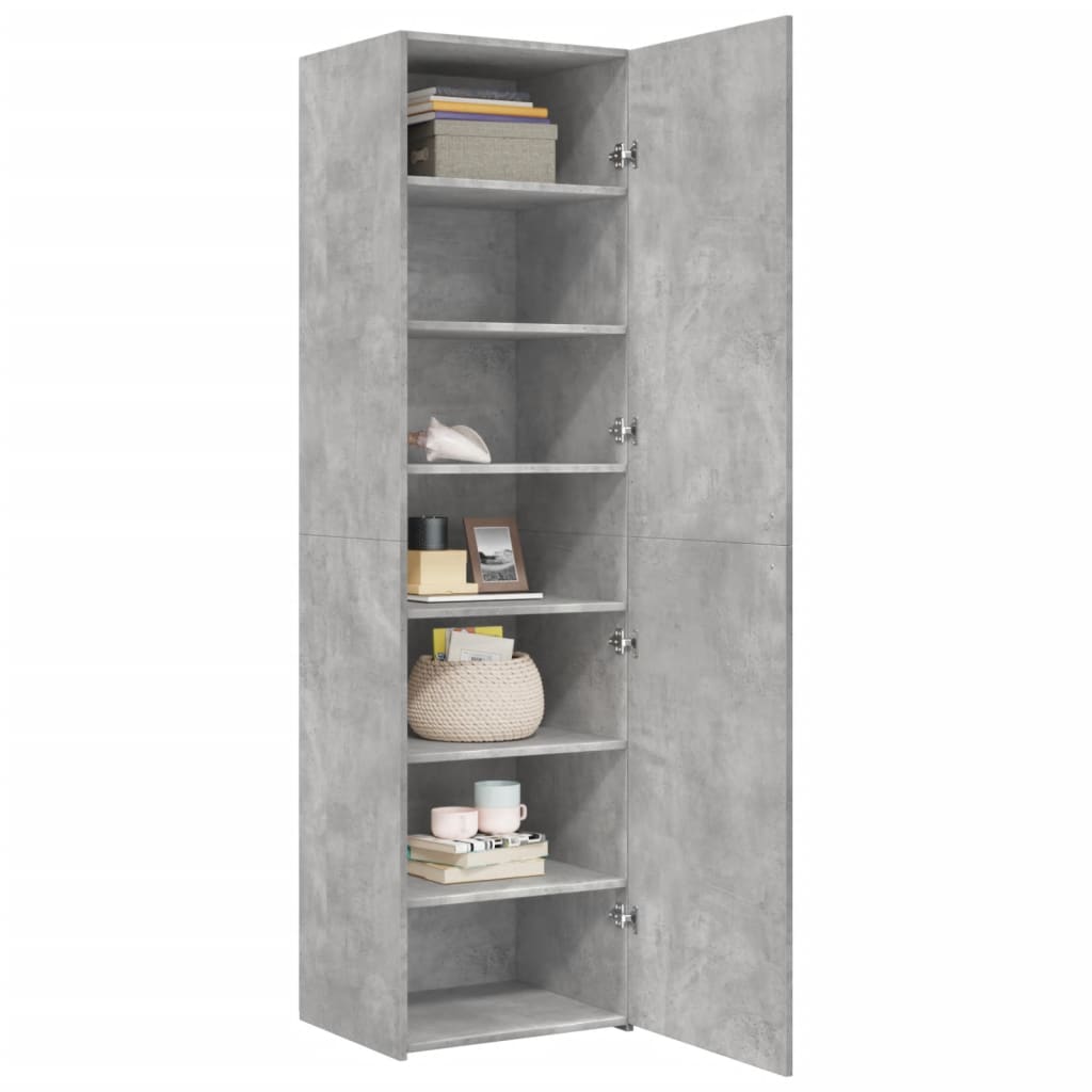 Highboard Concrete Grey 50x42.5x185 cm Engineered Wood