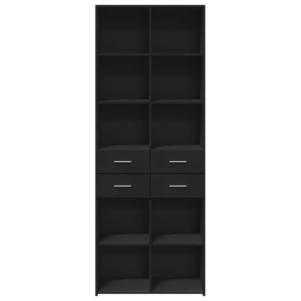 Highboard Black 70x42.5x185 cm Engineered Wood