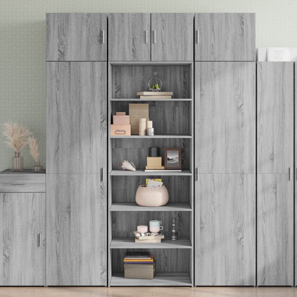 Highboard Grey Sonoma 70x41x185 cm Engineered Wood