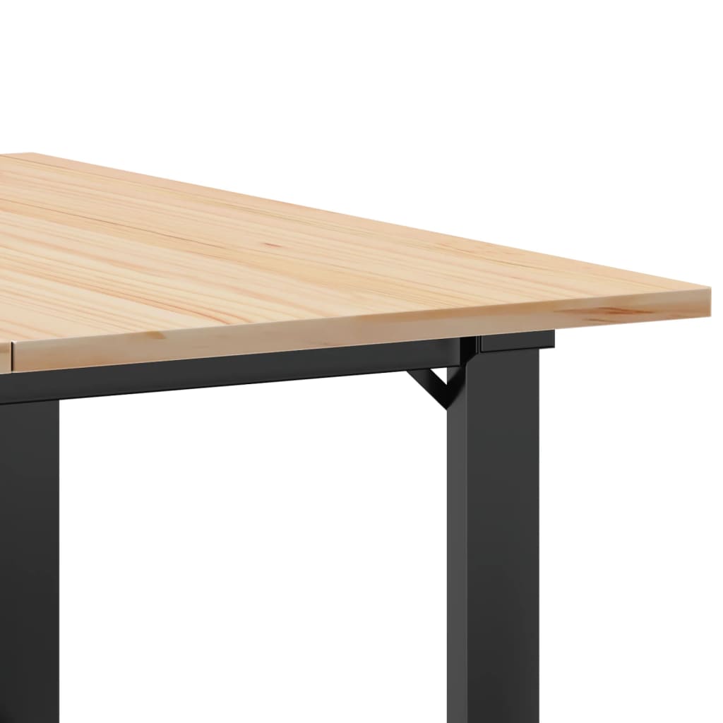 Coffee Table O-Frame 80x80x45 cm Solid Wood Pine and Steel