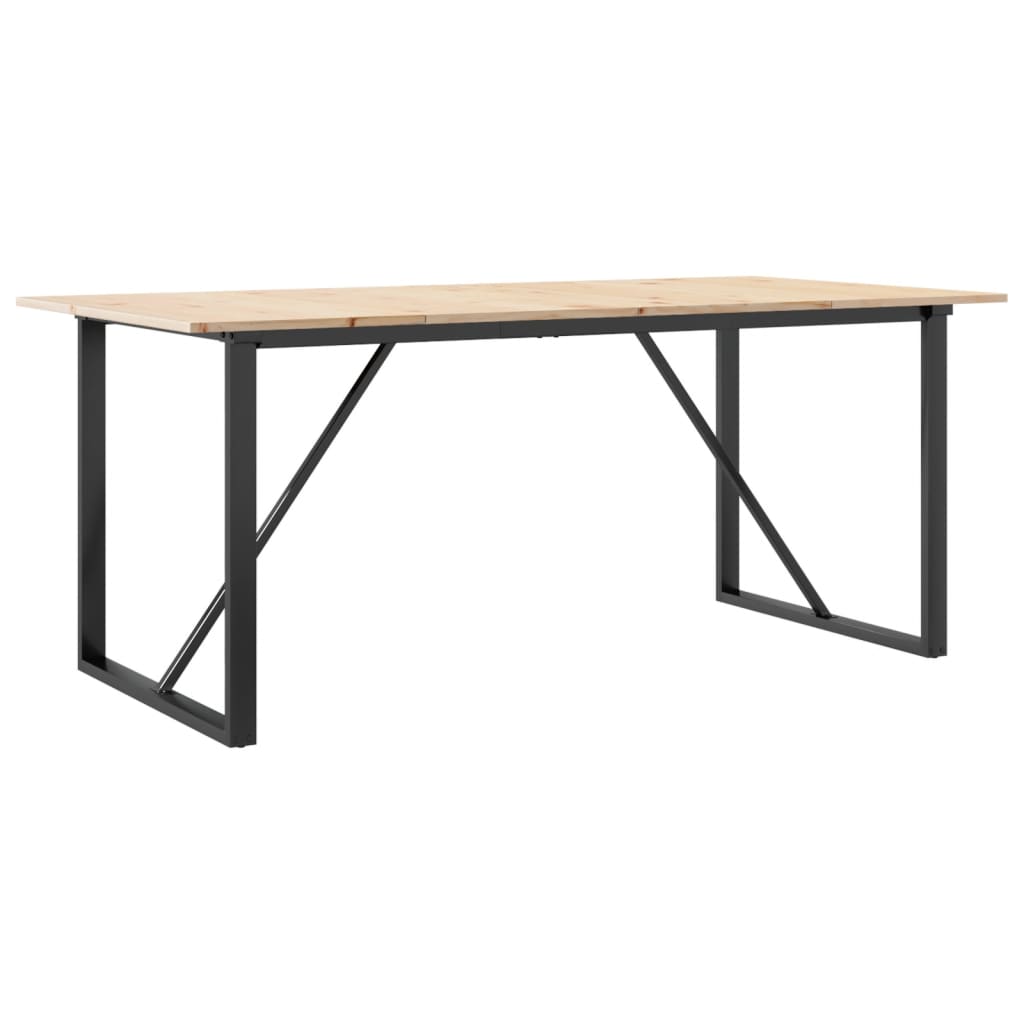 Dining Table O-Frame 180x90x75 cm Solid Wood Pine and Steel