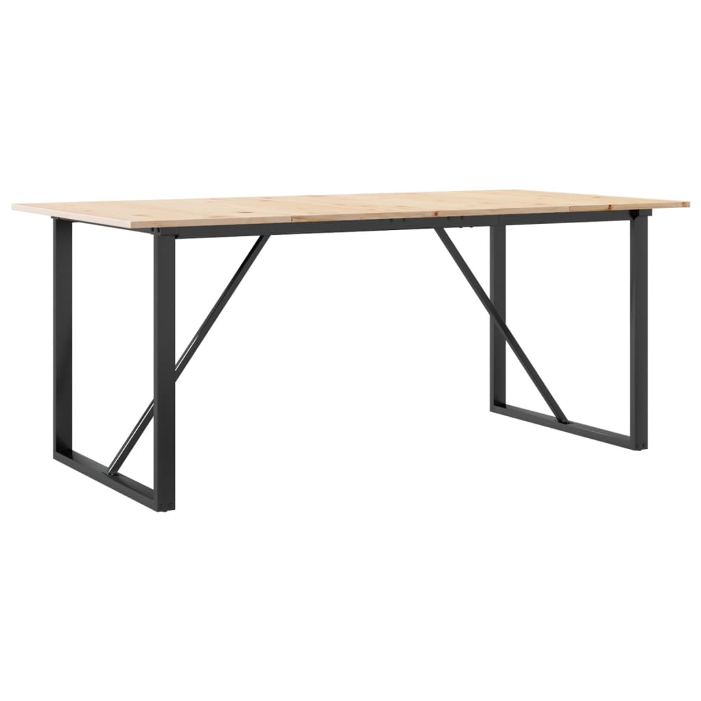 Dining Table O-Frame 180x90x75 cm Solid Wood Pine and Steel