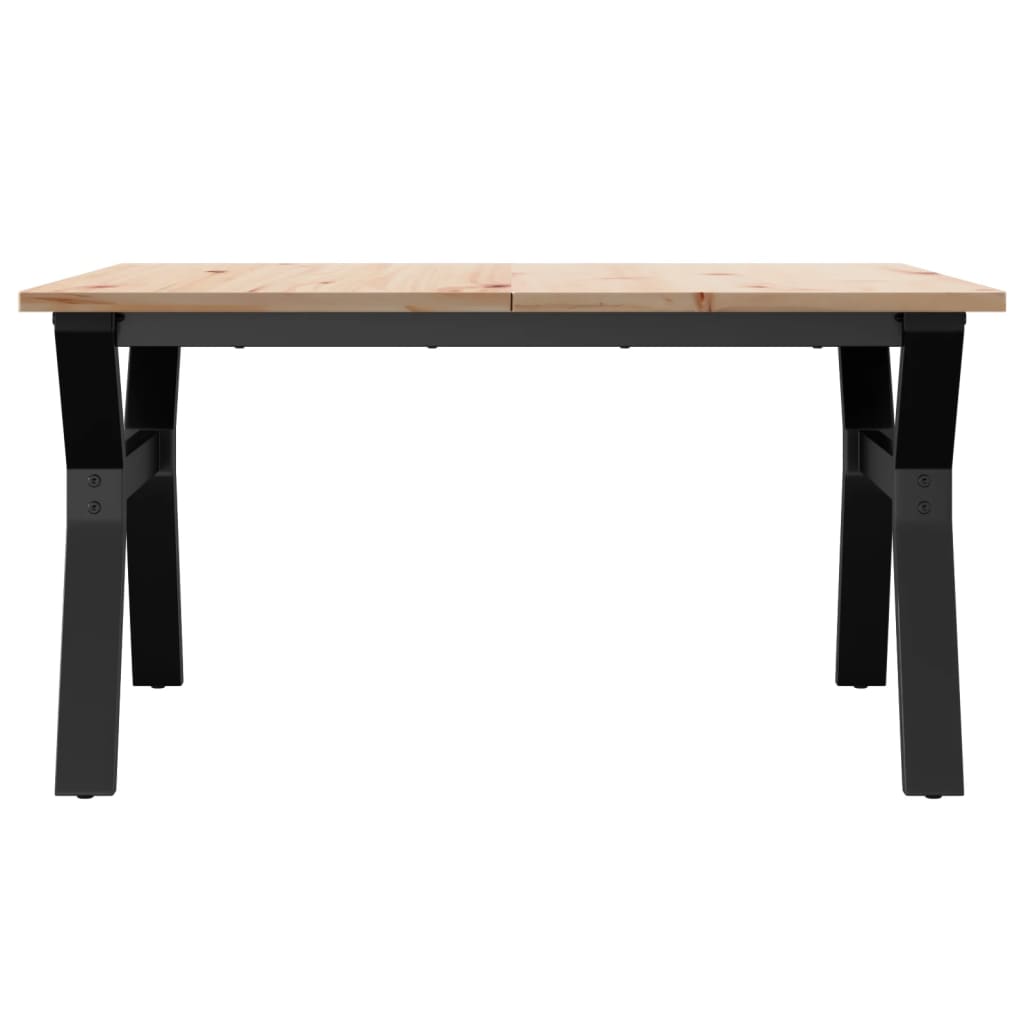 Coffee Table Y-Frame 80x80x45 cm Solid Wood Pine and Steel