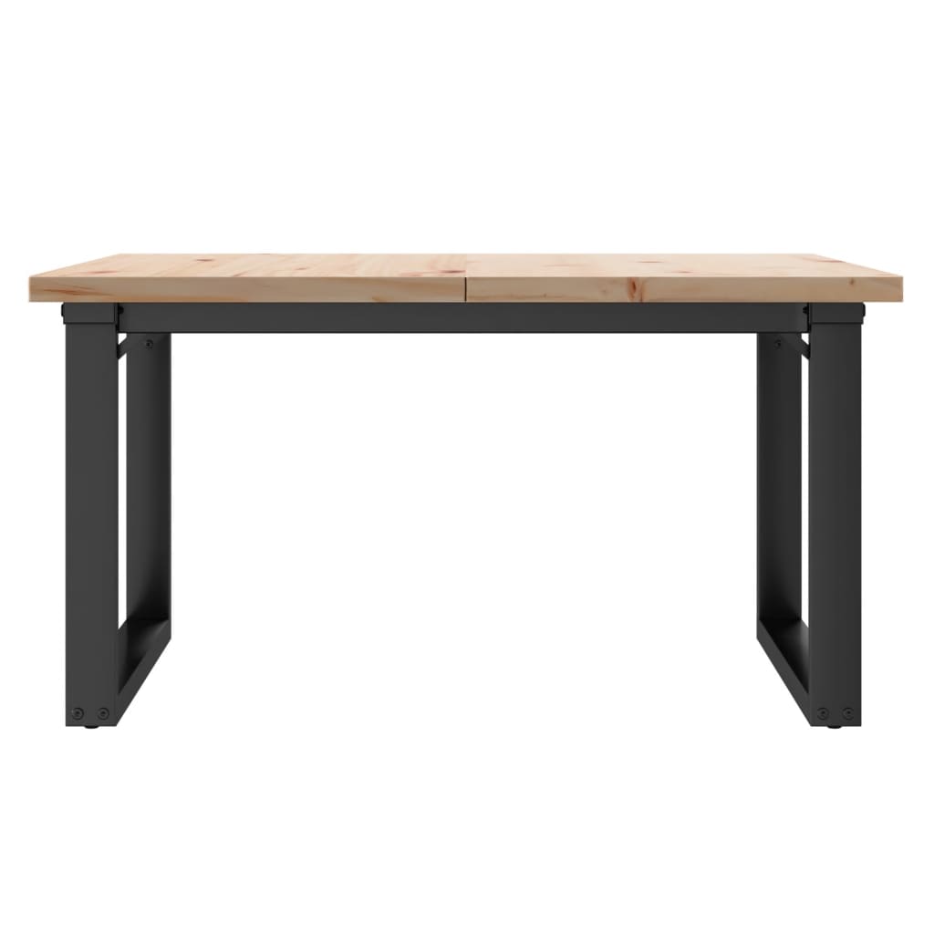 Coffee Table O-Frame 80x80x45.5 cm Solid Wood Pine and Steel