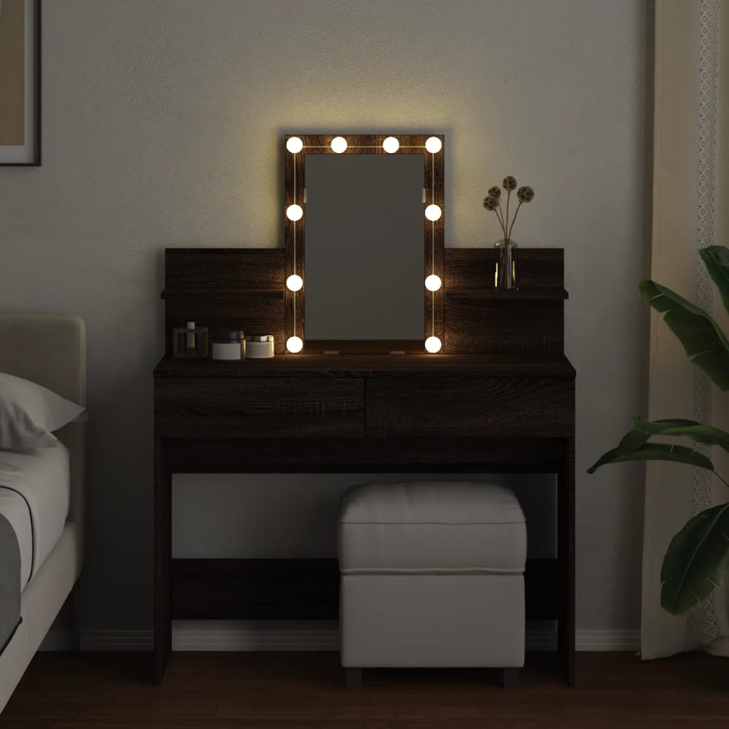 Dressing Table With Led 100X40X130 Cm