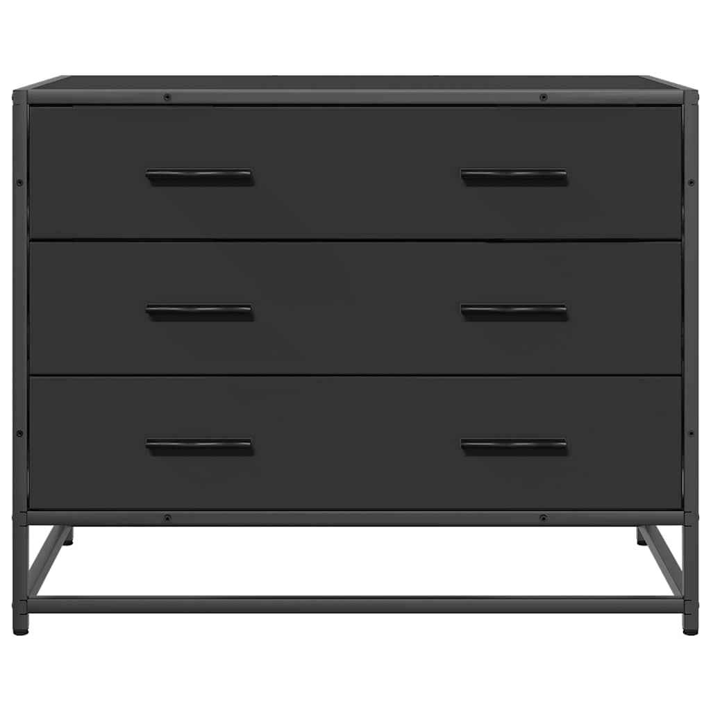 Drawer Cabinet Black 70x41x56 cm Engineered Wood