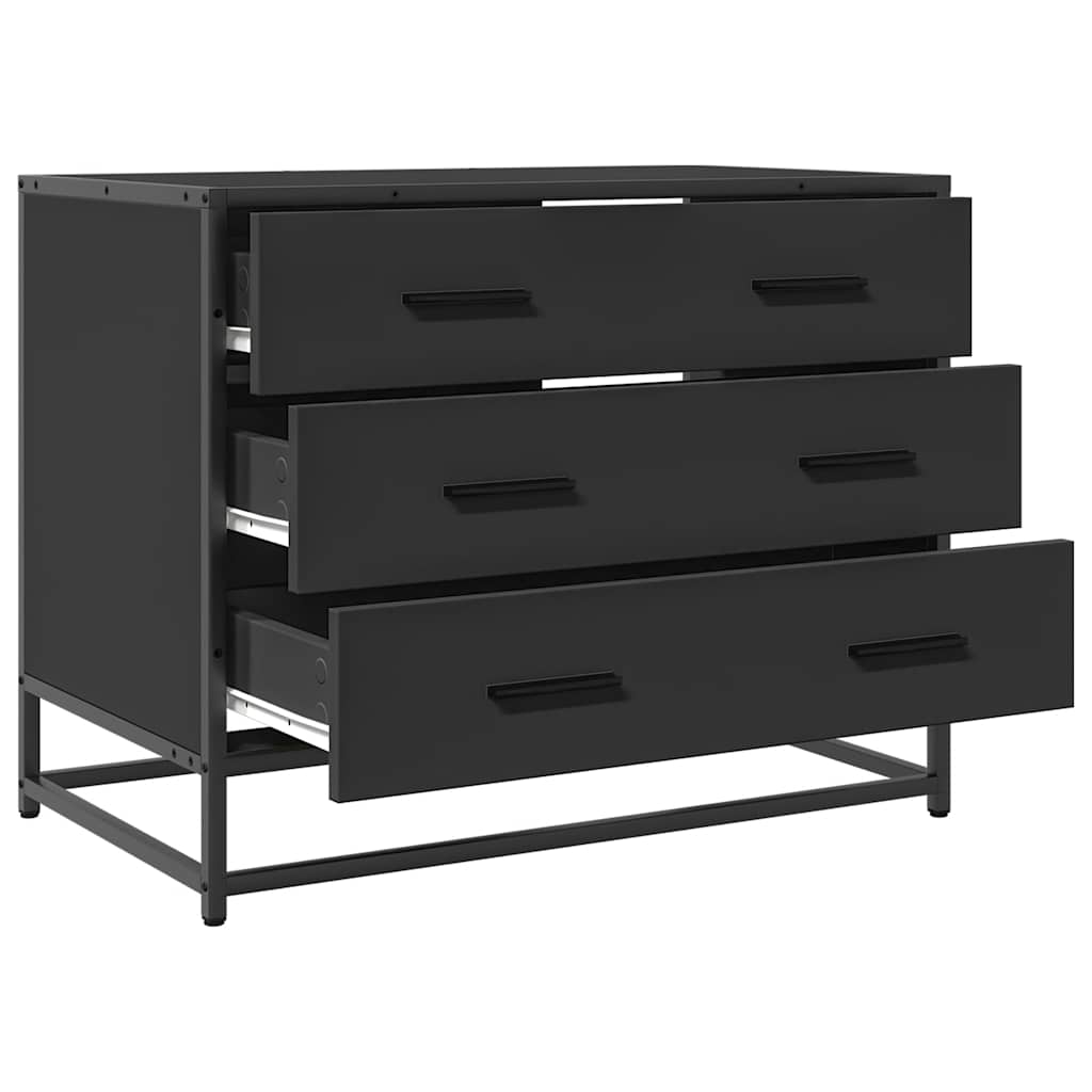 Drawer Cabinet Black 70x41x56 cm Engineered Wood