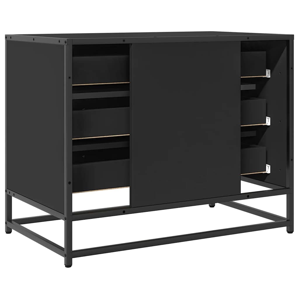 Drawer Cabinet Black 70x41x56 cm Engineered Wood