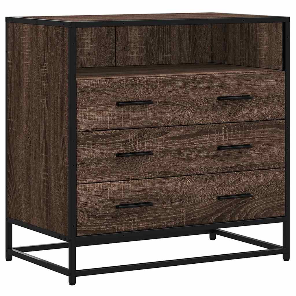 Drawer Cabinet Brown Oak 70x41x70 cm Engineered Wood